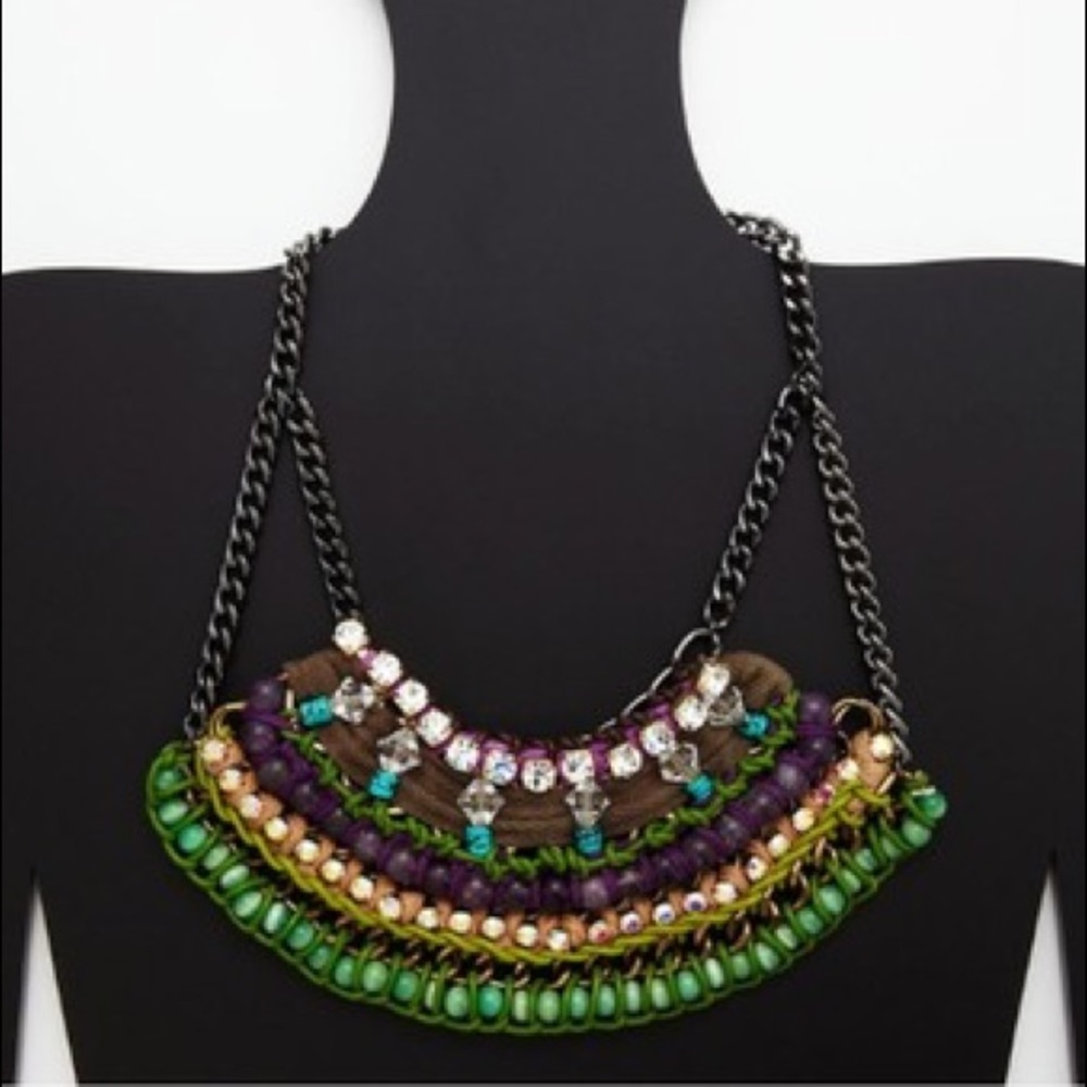 Nicole Miller Multicolored Statement Necklace - image 3